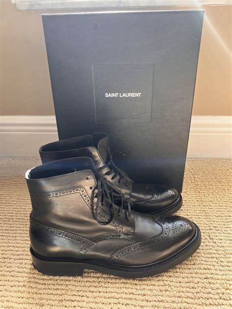 ysl combat boots permanent|Saint Laurent Cesna Leather Combat Boots .